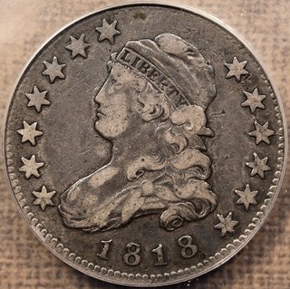1818 B.2 Capped Bust quarter ANACS VF20 very appealing DavidKahnRareCoins