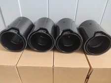 4 x Puntas de escape de fibra de carbono negras brillantes BMW M2/M3/M4/M5 MP F87/F80/F82/F83/F10