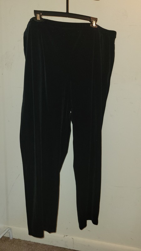 EILEEN FISHER Woman Black Velvet Silk Blend Tapered Elastic Waist Pockets - 1X