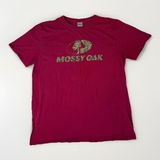 Mossy Oak Gildan Softstyle Red Graphic Print Men's T-Shirt L Outdoor