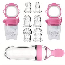 9 Pack Baby Fruit Food Feeder Set BPA Free Silicone Teether 6 Months