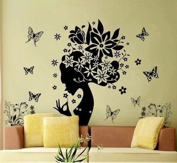 Schmetterlinge Wandsticker Wandtattoo Feen Frau Wand Aufkleber Mädchen Tattoo - Bild 1 von 4