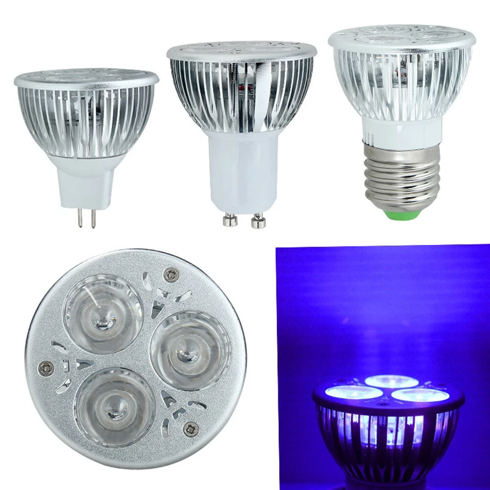 NW 3W 3x1w E27/GU10/MR16 UV Ultraviolet Purple Light LED Bulb Lamp 85-265V/12V - Image 2 of 4