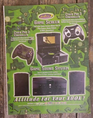 2003 INTEC Game Screens & Speakers Xbox Vintage Print Ad/Poster  Accessory Art