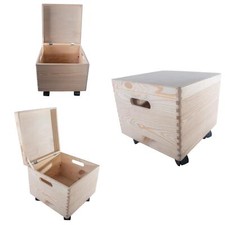 Decorative Wooden Storage Boxes | 5 Sizes | Lid Handles Wheels | DIY Toy Chest