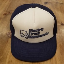 Vintage Electric Truck Components Hat Cap Full Foam Snap Back Blue Trucker Work Vintage Electric Truck Components Hat Cap Full Foam Snap Back Blue Trucker Work