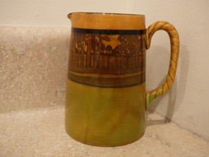 S25-VINTAGE-ROYAL-DOULTON-ENGLAND-CREAMER-PITCHER-HILLSIDE-TREES-SCENE-MISSION