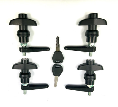 4 x Canopy Side Lift Up Window Locks Keyed Alike for TJM Flexiglass LONG SHAFT 