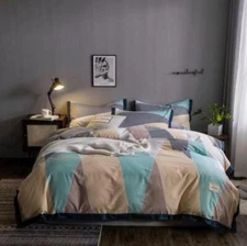 3D Coffee Triangle ZHUA3984 Bed Pillowcases Quilt Duvet Cover Set Queen King Zoe