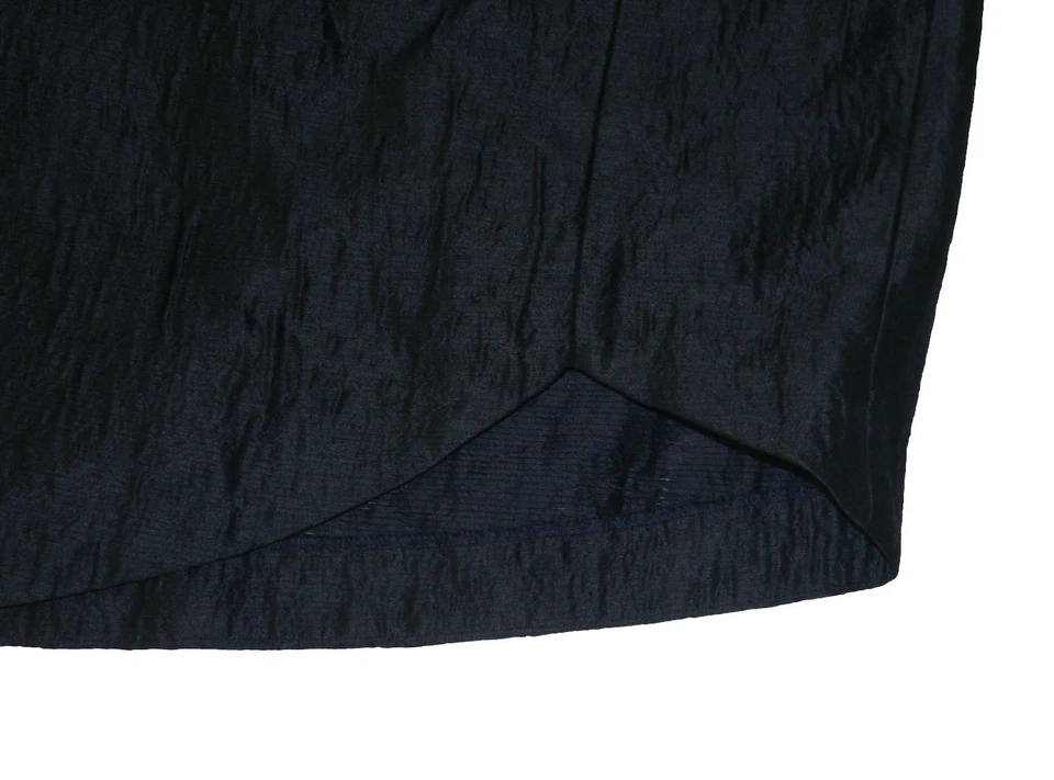 NWT POLECI designer cocktail skirt with wide bow 10 black sheen career mini  - Image 4 of 4