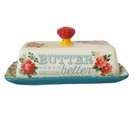 Pioneer Woman Floral Butter Dish Stoneware Butter Makes Everything Better