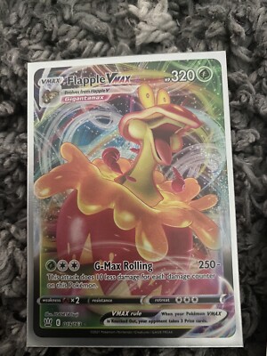 flapple vmax pokemon card value New to Pokemon] My son came home with this and I can't seem to find any info on it. The only Secret Rare I see on TCG is 164/163 The item may be similar but not exactly the same as the image (e.g Flapple VMAX 164/163 Rainbow HP320