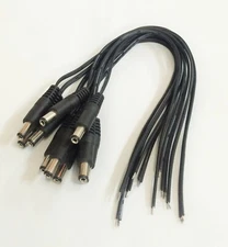 10-pcs 10" inch (30cm) 2.1 x 5.5mm DC Power Pigtail MALE 