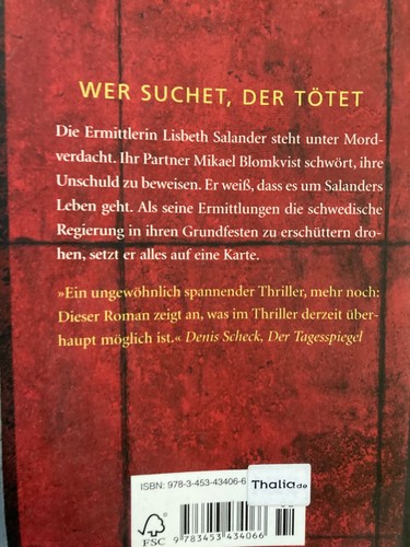 Stieg Larsson: Vergebung, Bd. 3, Thriller, Heyne TB, 2008, gut - Bild 2 von 2