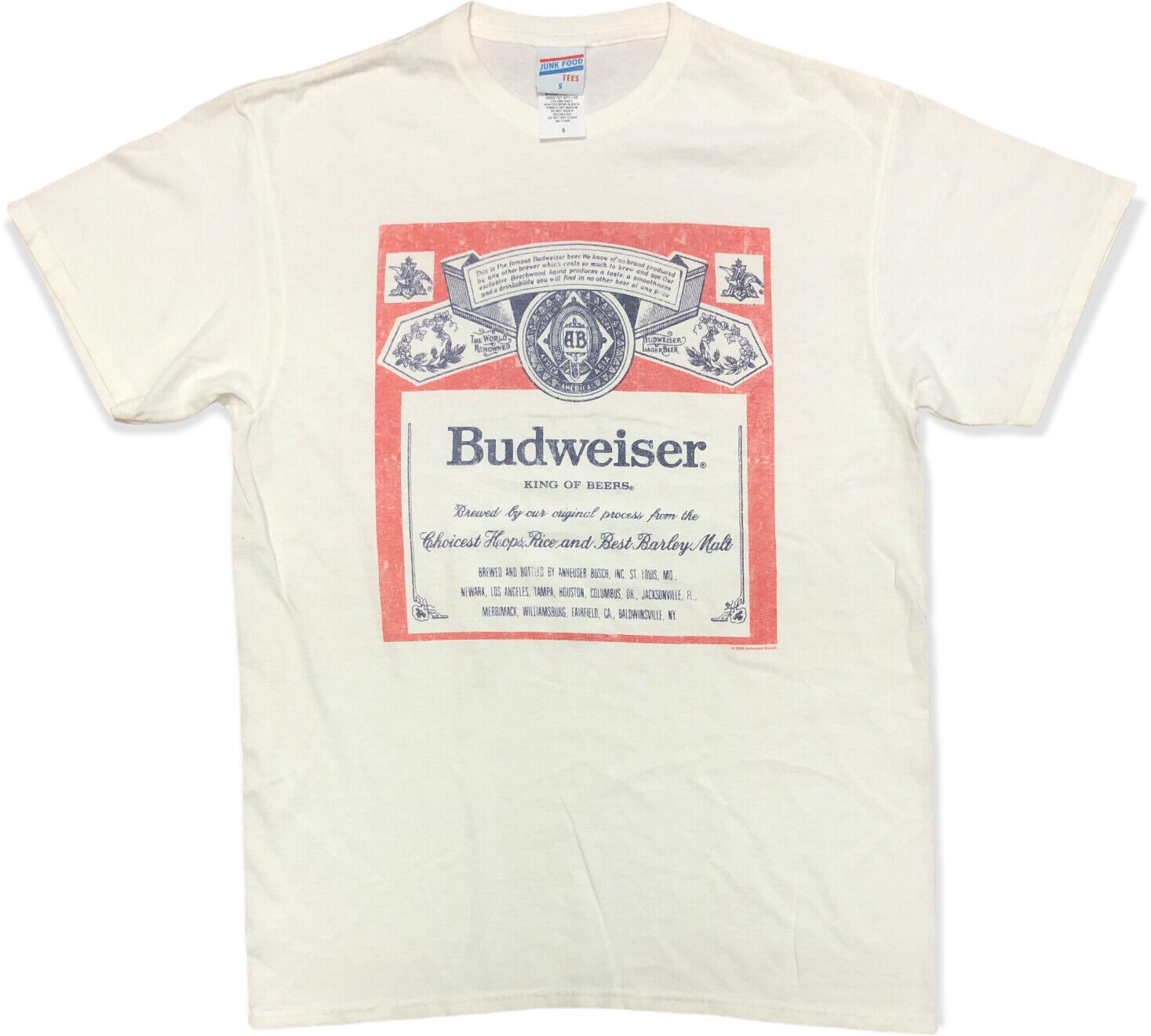 Budweiser Logo Men&#039;s T-Shirt White SMALL | eBay