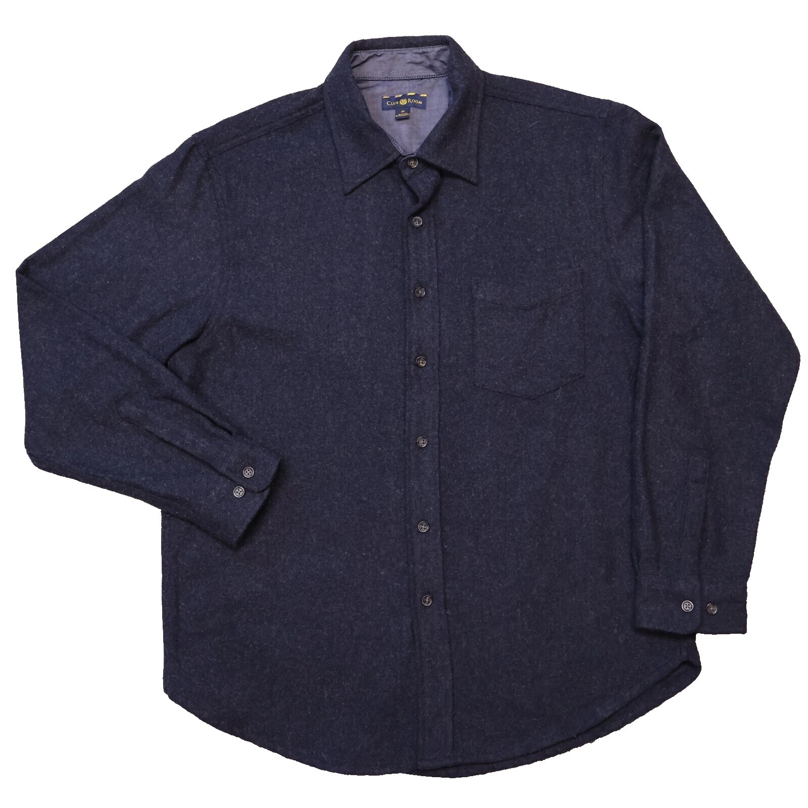 Botón Informal de Lana Club Room-Down Shirts for Men