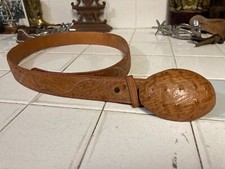 CUSTOM -HAND MADE GENUINE WESTERN COWBOY OSTRICH BELT  BUCKLE 36
