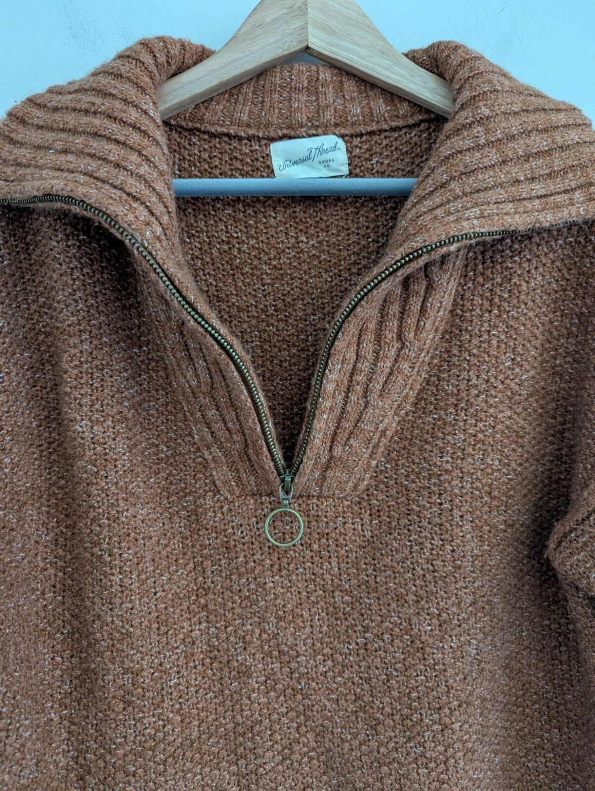 Universal Thread Neutral Cropped Pullover Half Zi… - image 4