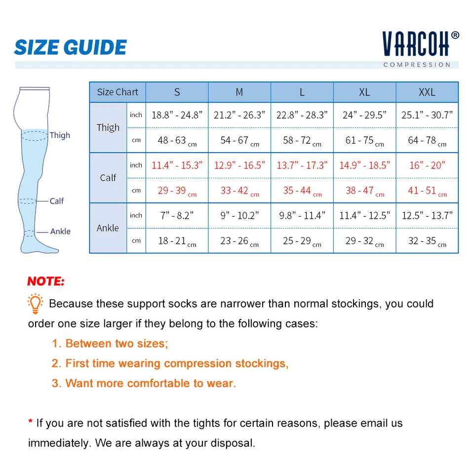 Mangas de compresión soporte firme 20-30 mmHg calcetines degradados venas varicosas edema Foto 2 de 4