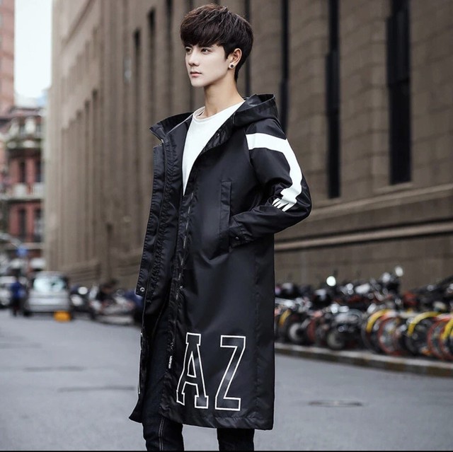 Men’s Long Knee Korean Kpop Winter Windbreaker/Jacket Korean Large/USA ...