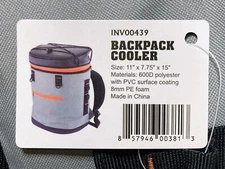 Torelli Outdoor Adventure Backpack Cooler Insulated Waterproof Adj Straps Gray