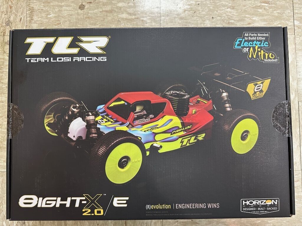 Team Losi Racing 8IGHT-X/E 2.0 Combo Nitro/Electric 1/8 4x4 Off-Road Buggy Kit Team Losi Racing 8IGHT-X/E 2.0 Combo Nitro/Electric 1/8 4x4 Off-Road Buggy Kit