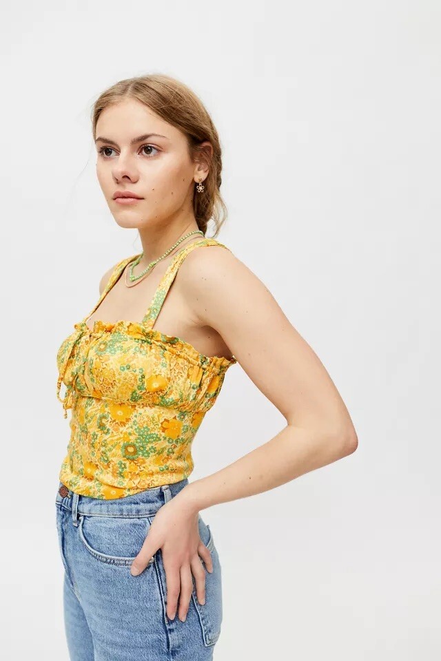 yellow floral cami top