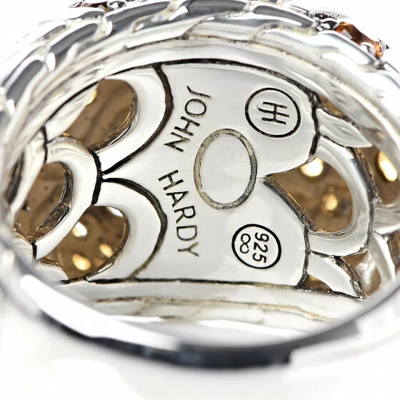 NUEVO CON ETIQUETAS JOHN HARDY Anillo Cúpula Naga Citrino Plata Esterlina TALLA 7 RBS658984CIX7 $795 Foto 4 de 4