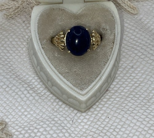 Vintage 14K Genuine Lapis 2 Carat Ring - Picture 5 of 7