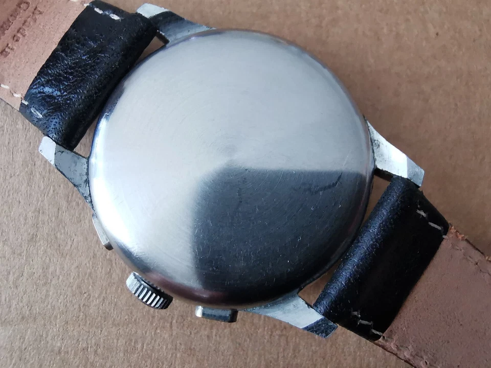 Schöner u. sehr seltener Vintage Chronograph "HELBROS" . - Bild 3 von 4