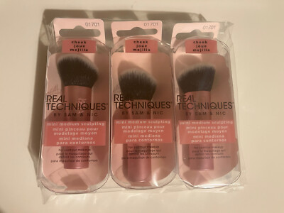 Real Techniques - Mini Medium Cheek Sculpting Brush - Sealed Pack Of 3