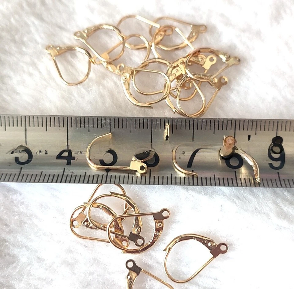 Pendientes de oro macizo de 14K con palanca trasera accesorios de joyería Foto 4 de 4