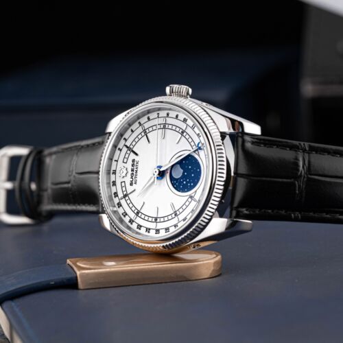 Seagull Sugess ST2108 White Automatic Moon Phase Sapphire Display Hi Beat 1963 - Picture 10 of 13