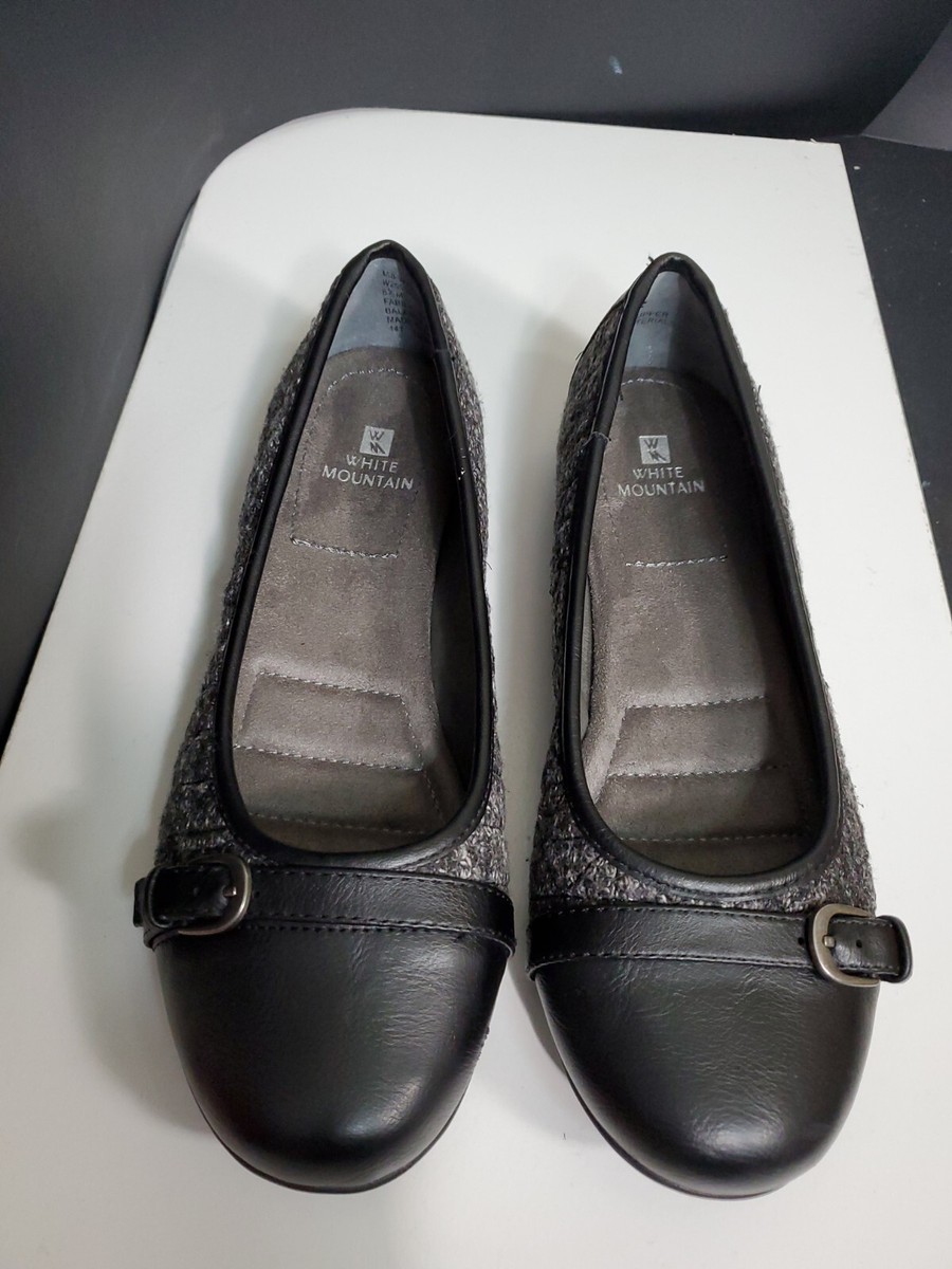 White Mountain Textile Gray Black Flat Slip On Shoes 8.5M | eBay display picture 1