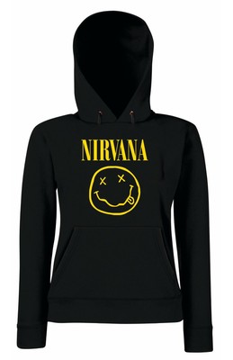 Nirvana Kids Felpa Inverse Smile Band Logo Nuovo Ufficiale Bianca
