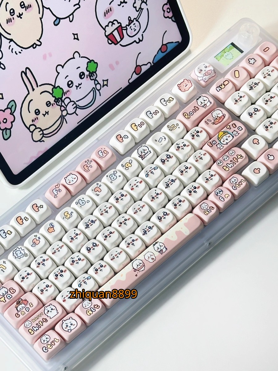 Chiikawa Pink White PBT Keycaps 131 Key Cap for MX