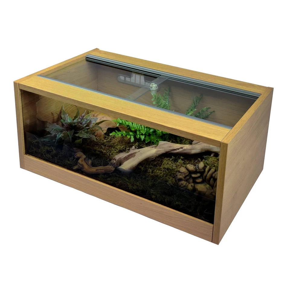 Vivexotic Repti-View Home Reptile Vivarium - Small Oak/Black/Grey