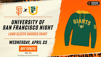 Presale-San Francisco Giants University of SF USF Spc. Evt. LS Hooded Shirt 4/23