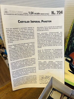 CHRYSLER IMPERIAL PHAETON - VINTAGE ITALERI 1:24 SCALE MODEL