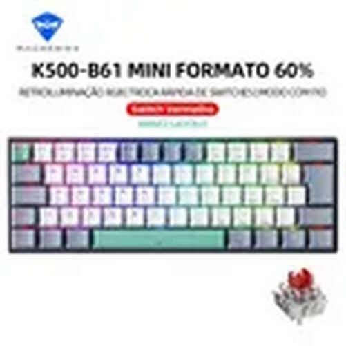 Compact 60% Mini Mechanical Keyboard with RGB Backlight and ABNT2 Layout for Wired Gaming