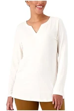 Susan Graver Modern Essentials Petite Liquid Knit Tunic Sugar Cane