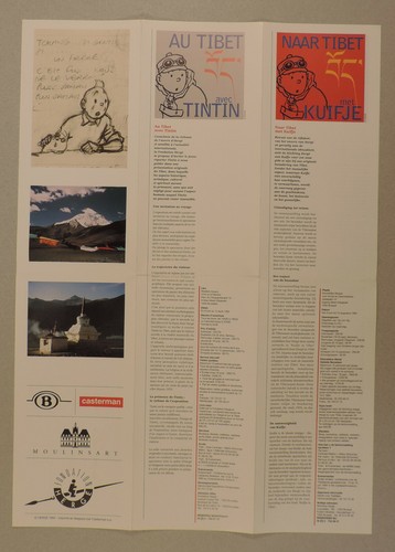 Herge Tintin depliant Au Tibet avec Tintin 1994 expo a Bruxelles - Imagen 3 de 3