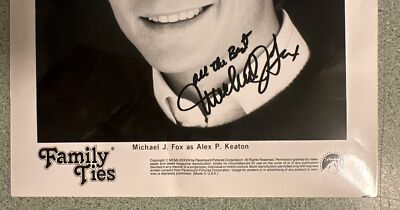 Signed Michael J. Fox 1988 NBC Family Ties Autographed Press