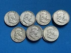 One, Franklin Half Dollar, 90% Silver Coin, Mixed Condition.