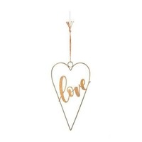 "Deko-Herz Metall-Herz Zum HäNgen \"Love\" 49 Cm Goldfarben"