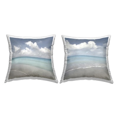 Cloudy Nautical Beach Design by Christine Zalewski (Set of 2) Throw Pillow, 1...