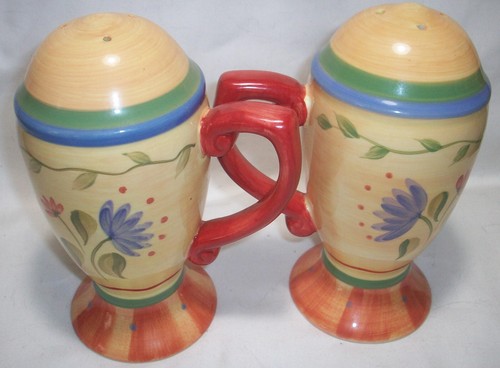 Pfaltzgraff NAPOLI: 2 Stovetop Range Salt & Pepper Shakers w. Stoppers: EXC: NR - Picture 2 of 4