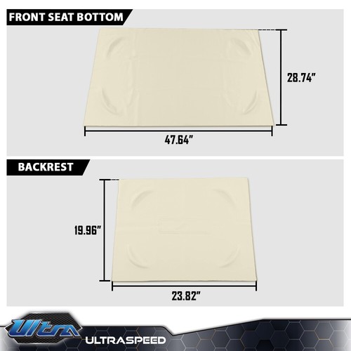 Fit For PRE-2000 DS Golf Cart 82-00 3x Club Car White Front Seat Covers Leather - Picture 6 of 12