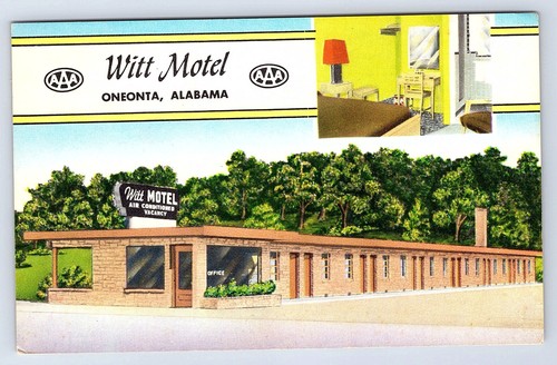 Witt Motel Oneonta Alabama chrome postcard C850