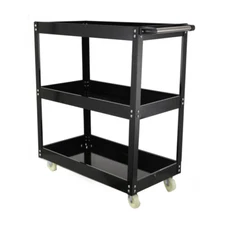 Heavy Duty Service Shop Tool Cart 3-Shelf 330lbs Capacity Organizer Rolling 30"